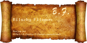 Bilszky Filemon névjegykártya